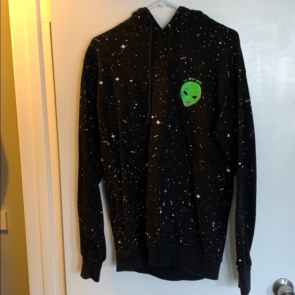 Ripndip we out here alien galaxy hoodie